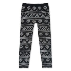 Faded Glory Girls Leggings One Size Dark Gray Winter Geometric Southwestern Vibe